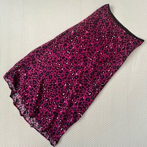 David Lerner Leopard Print Midi Skirt – Pink